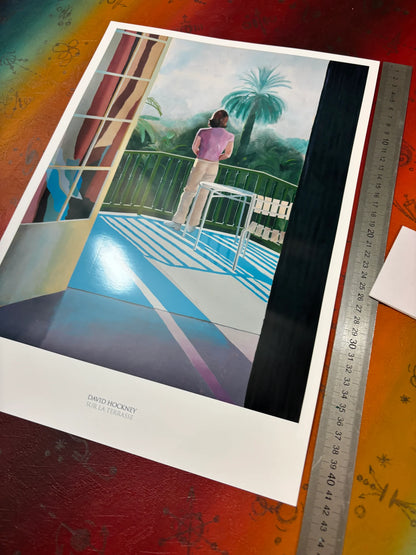 DAVID HOCKNEY - SUR LA TERRACE - Symbios Design - Rare Glossy Print
