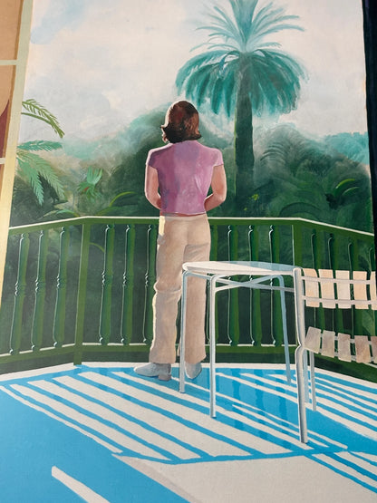 DAVID HOCKNEY - SUR LA TERRACE - Symbios Design - Rare Glossy Print