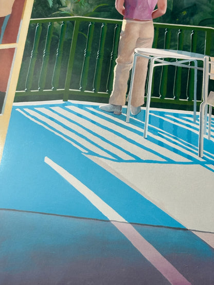 DAVID HOCKNEY - SUR LA TERRACE - Symbios Design - Rare Glossy Print