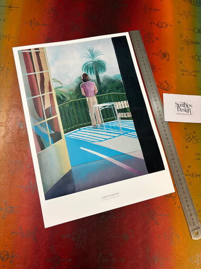 DAVID HOCKNEY - SUR LA TERRACE - Symbios Design - Rare Glossy Print