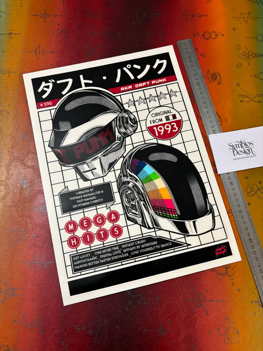 DAFT PUNK - RETRO JAPAN - Symbios Design - Rare Glossy Print