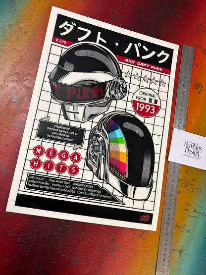 DAFT PUNK - RETRO JAPAN - Symbios Design - Rare Glossy Print