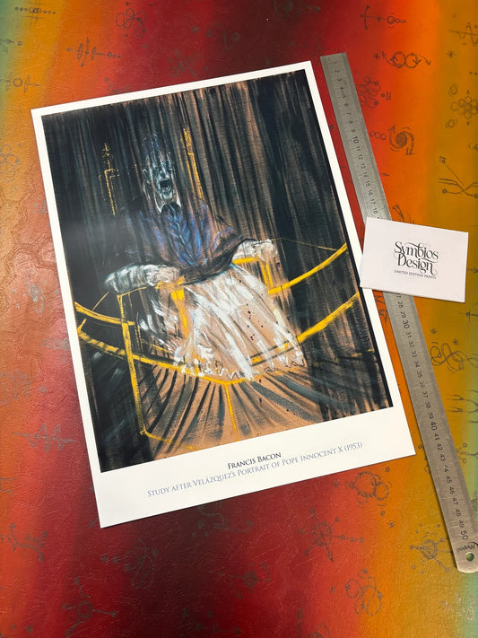FRANCIS BACON - STUDY AFTER VELAZQUEZ'S PORTRAIT OF POPE INNOCENT X - Symbios Design - Rare Glossy Print