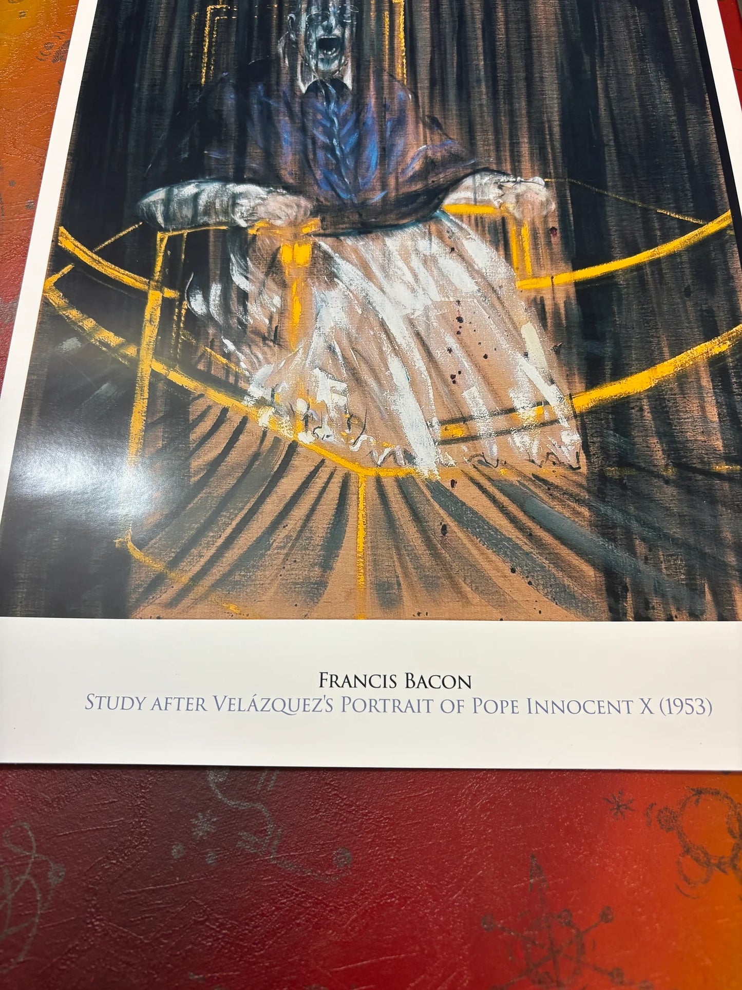 FRANCIS BACON - STUDY AFTER VELAZQUEZ'S PORTRAIT OF POPE INNOCENT X - Symbios Design - Rare Glossy Print