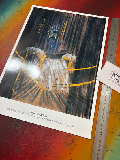 FRANCIS BACON - STUDY AFTER VELAZQUEZ'S PORTRAIT OF POPE INNOCENT X - Symbios Design - Rare Glossy Print