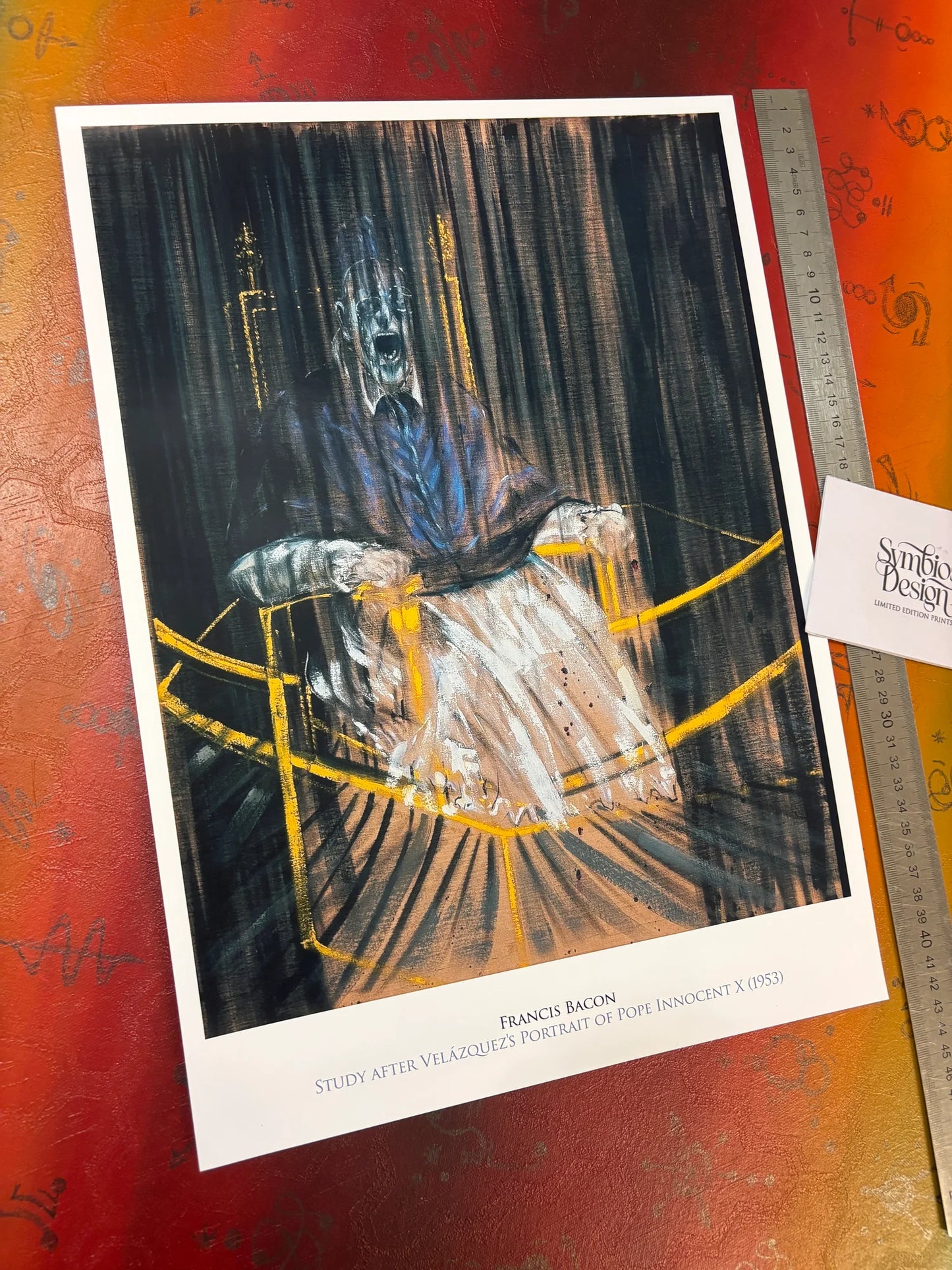 FRANCIS BACON - STUDY AFTER VELAZQUEZ'S PORTRAIT OF POPE INNOCENT X - Symbios Design - Rare Glossy Print