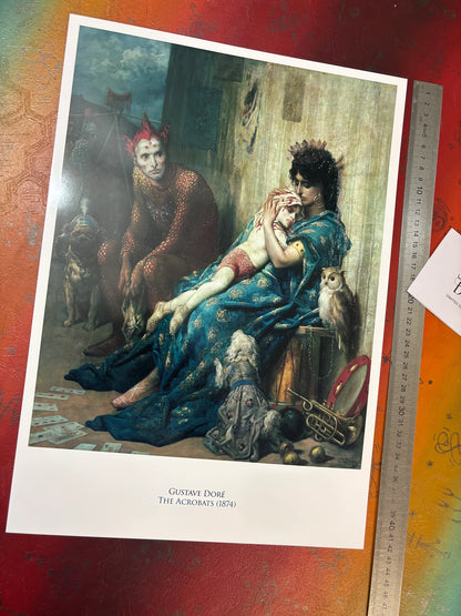 GUSTAVE DORE - THE ACROBATS - Symbios Design - Rare Glossy Print