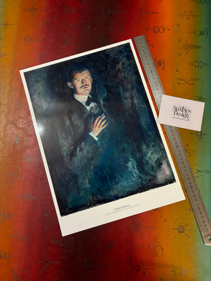 EDVARD MUNCH - PORTRAIT WITH CIGARETTE - Symbios Design - Rare Glossy Print