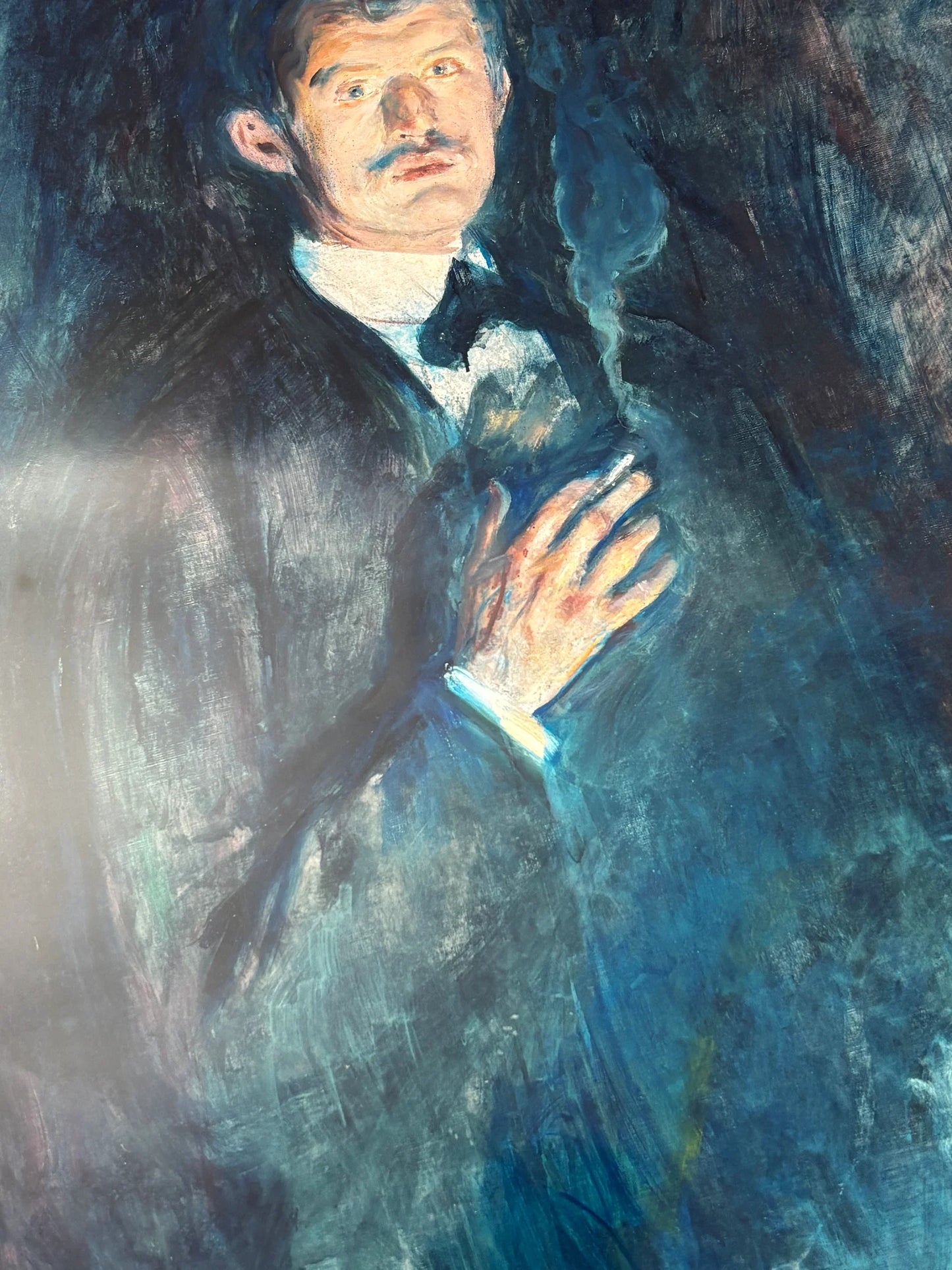 EDVARD MUNCH - PORTRAIT WITH CIGARETTE - Symbios Design - Rare Glossy Print