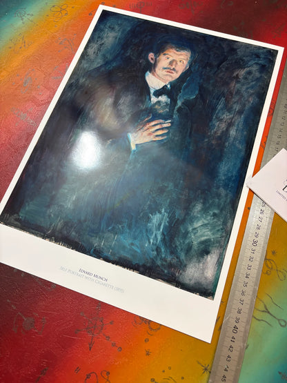 EDVARD MUNCH - PORTRAIT WITH CIGARETTE - Symbios Design - Rare Glossy Print