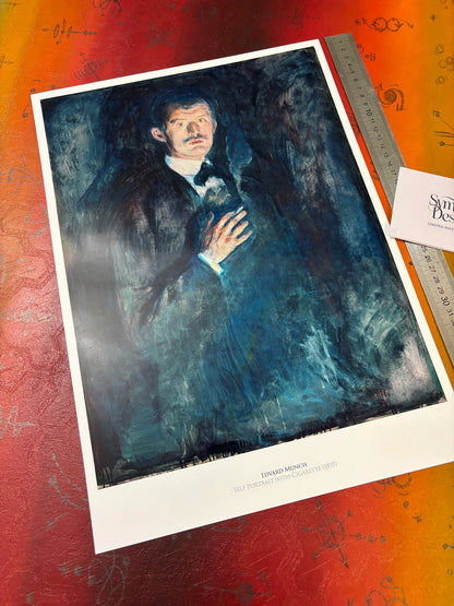 EDVARD MUNCH - PORTRAIT WITH CIGARETTE - Symbios Design - Rare Glossy Print