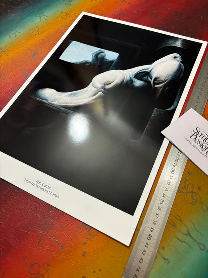H.R. GIGER - TRIBUTE TO BECKETT - Symbios Design - Rare Glossy Print