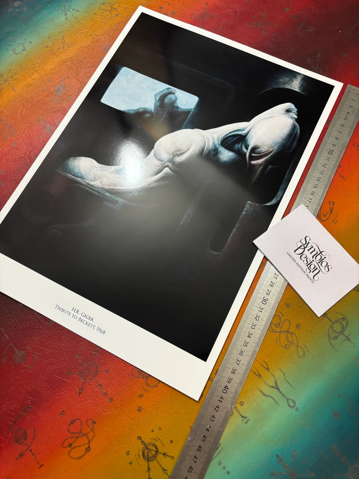 H.R. GIGER - TRIBUTE TO BECKETT - Symbios Design - Rare Glossy Print