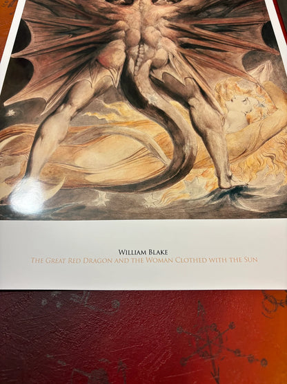 WILLIAM BLAKE - THE GREAT RED DRAGON AND THE WOMAN CLOTHED WITH THE SUN - Symbios Design - Rare Glossy Print