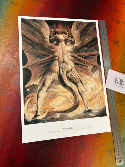 WILLIAM BLAKE - THE GREAT RED DRAGON AND THE WOMAN CLOTHED WITH THE SUN - Symbios Design - Rare Glossy Print
