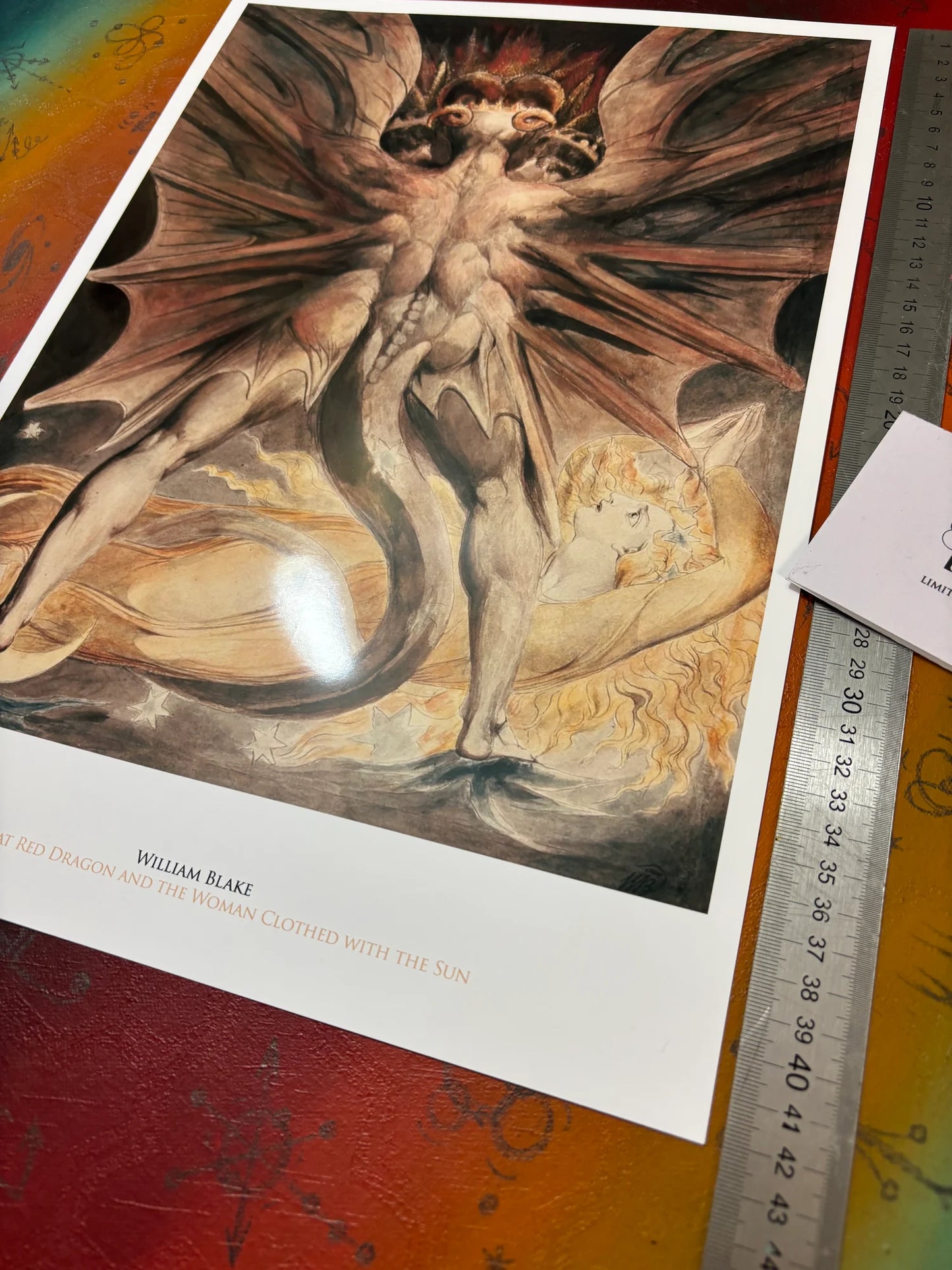 WILLIAM BLAKE - THE GREAT RED DRAGON AND THE WOMAN CLOTHED WITH THE SUN - Symbios Design - Rare Glossy Print