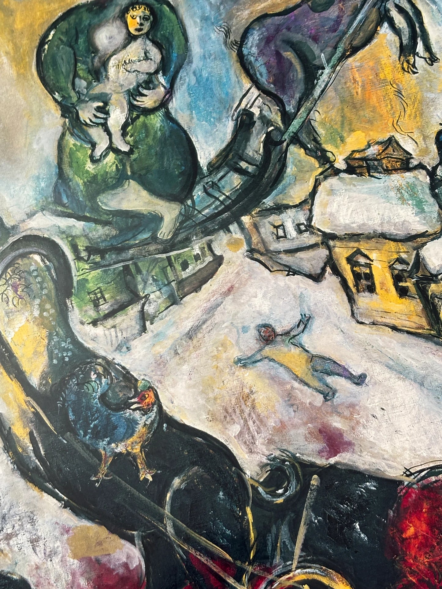 MARC CHAGAL- THE WAR - Symbios Design - Rare Glossy Print