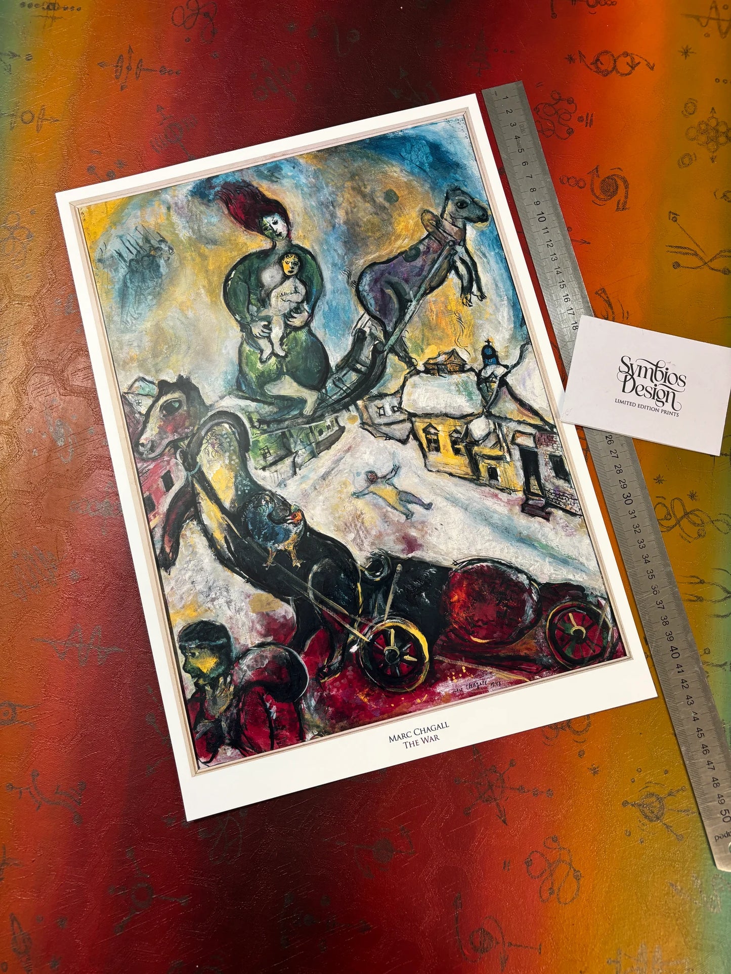 MARC CHAGAL- THE WAR - Symbios Design - Rare Glossy Print