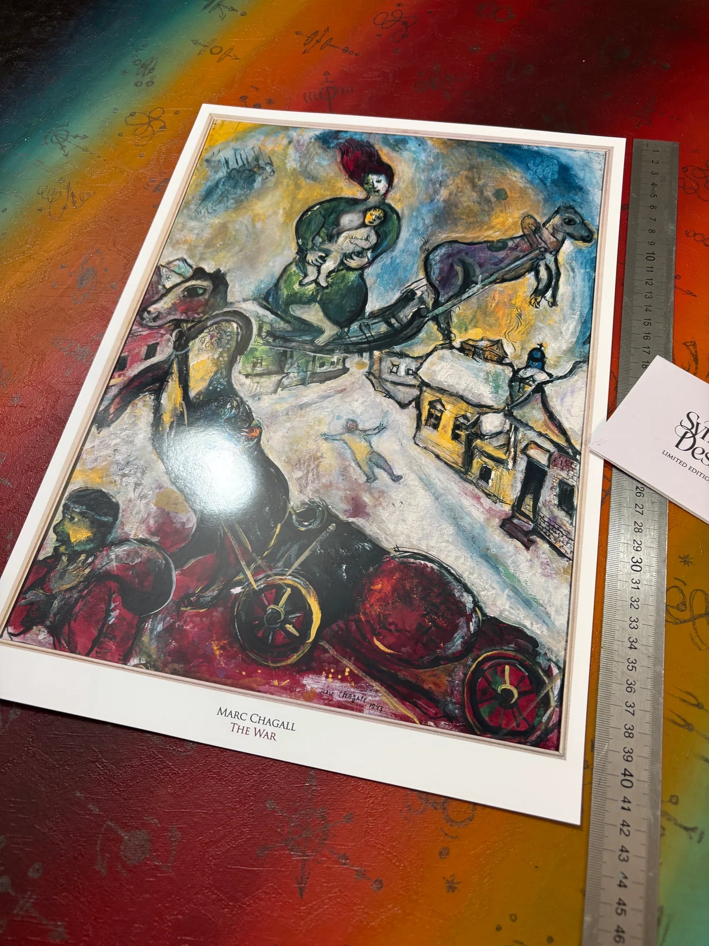 MARC CHAGAL- THE WAR - Symbios Design - Rare Glossy Print