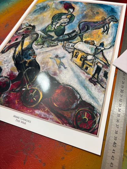MARC CHAGAL- THE WAR - Symbios Design - Rare Glossy Print