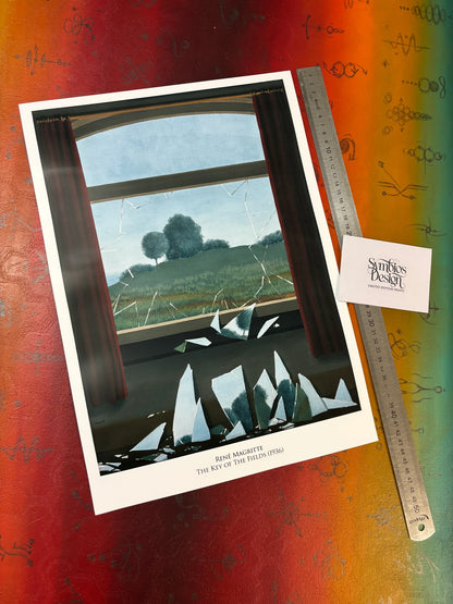 MAGRITTE - LA CLÉ DES CHAMPS - DESIGN SYMBIOS - AFFICHE PHOTO RARE