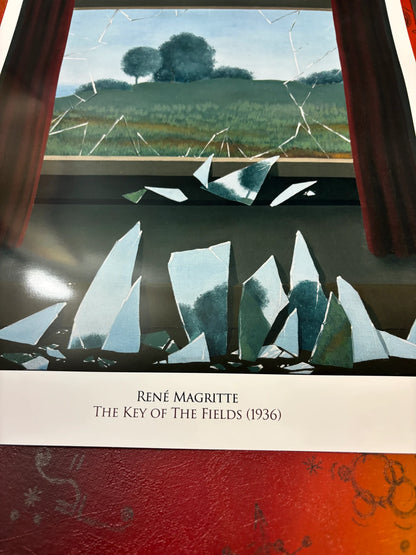 MAGRITTE - LA CLÉ DES CHAMPS - DESIGN SYMBIOS - AFFICHE PHOTO RARE