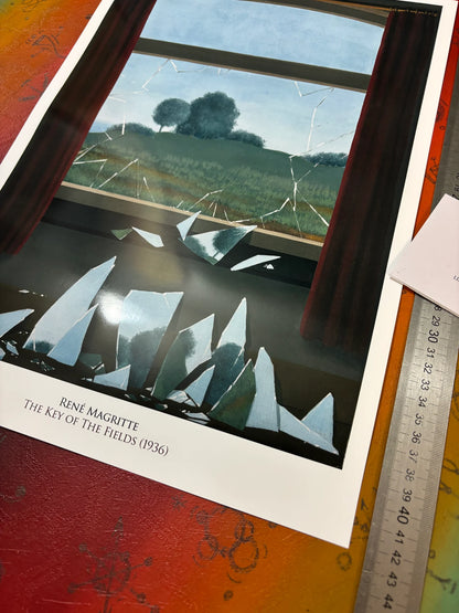 MAGRITTE - LA CLÉ DES CHAMPS - DESIGN SYMBIOS - AFFICHE PHOTO RARE